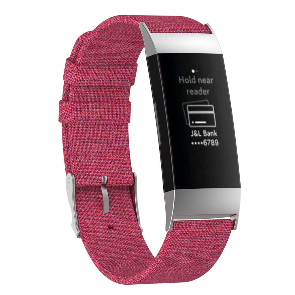 Fitbit Charge 3 stilvoll Segeltuch Uhrenarmband - Rot