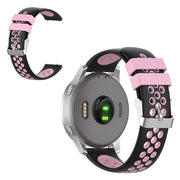 18mm Garmin Vivoactive 4S / Vivomove 3s Zweifarbig Silikon Uhrenarmband - Schwarz / Rosa