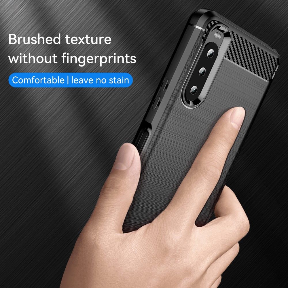 CoverKingz Handyhülle Für Sony Xperia 10 – Soft Case Aus TPU-Silikon, Carbon-Optik, Schwarz