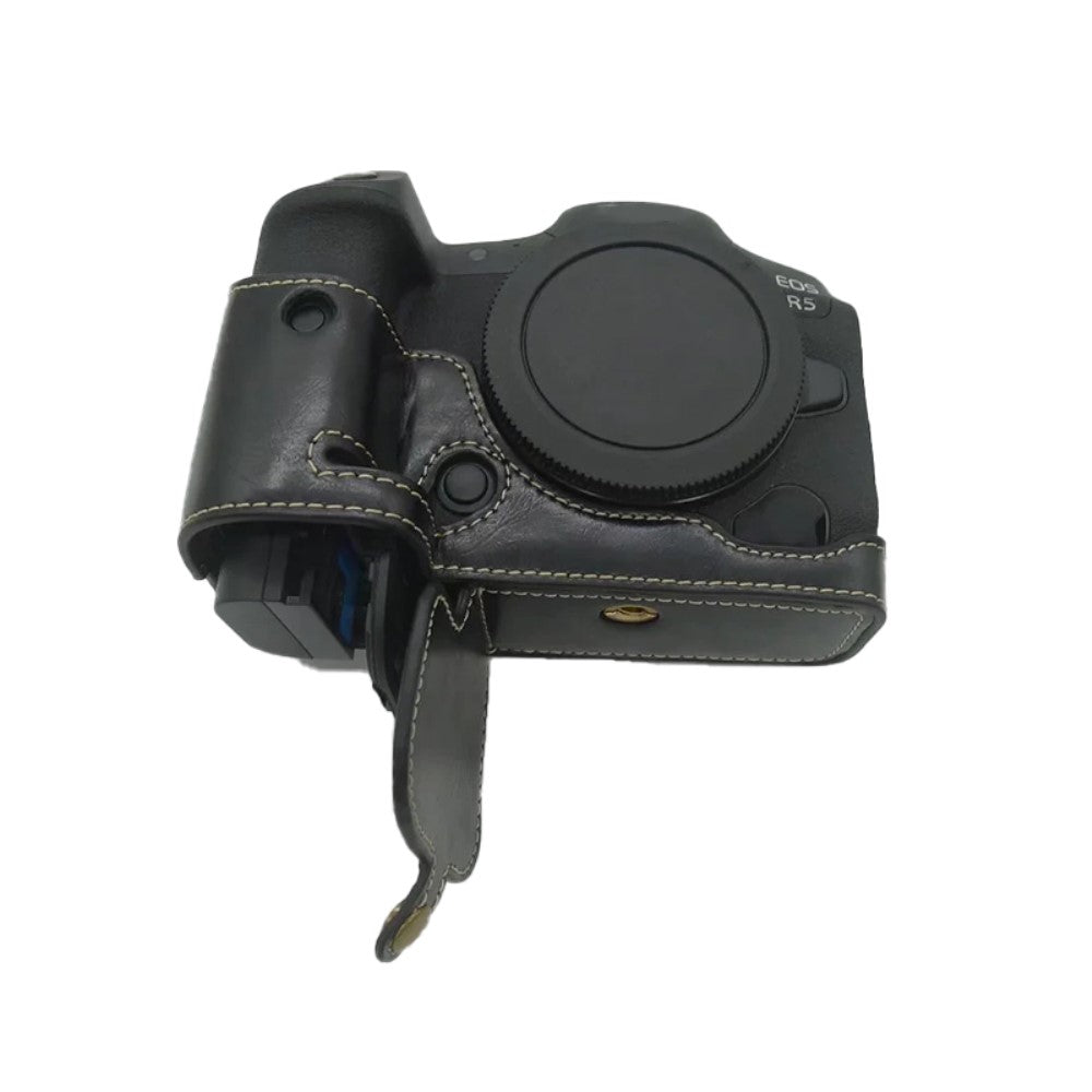 Leder R6 Canon EOS R5 / R6 Leder-Halbschale - Schwarz – Lux-Case