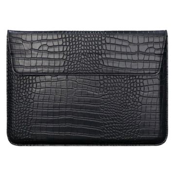 11-12 " Laptop-Hülle Veganes Leder Krokodil Textur Stand Laptop Tasche Tasche - Schwarz