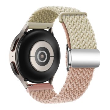 Huawei Watch GT 3 42mm / GT 3 Pro 43mm Universal 20mm Woven Strap Magnetic Silver Buckle armband - Sternenlicht + Milchtee