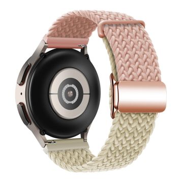 Huawei Watch GT 3 42mm / GT 3 Pro 43mm Universal 20mm Uhrenarmband Magnetische Schnalle Gewebtes Armband - Rosa + Starlight / Roségoldene Schnalle