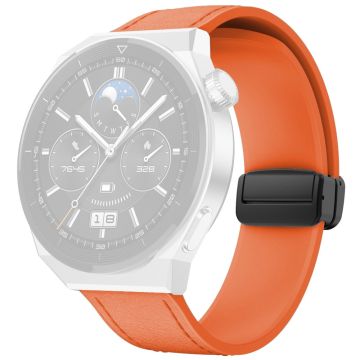 Huawei Watch 4 / 4 Pro / GT 4 46mm Armband 22mm Magnetisches Leder beschichtetes Silikonband - Orange