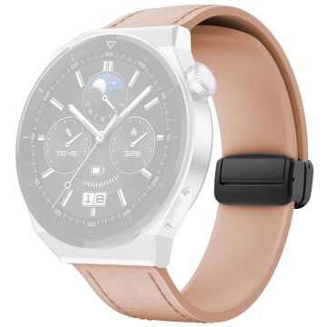 Huawei Watch 4 / 4 Pro / GT 4 46mm Armband 22mm Magnetisches Leder beschichtetes Silikonband - Rosa