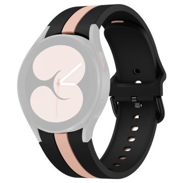 KALEBOL Samsung Galaxy Watch 20mm Armband Dual Color Silikonband - Schwarz + Rosa