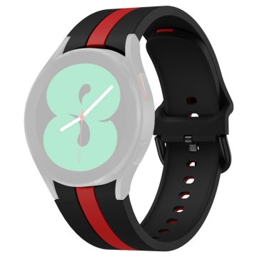 KALEBOL Samsung Galaxy Watch 20mm Armband Dual Color Silikonband - Schwarz + Rot