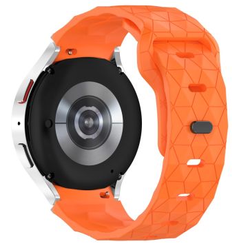 Samsung Galaxy Watch 20mm Armband Fußball-Muster Ersatz-Silikonband - Orange