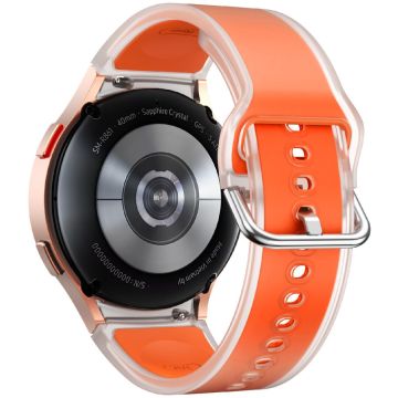 Samsung Galaxy Watch 20mm Transparentes Design Armband Verstellbares Silikonarmband - Transparent Orange