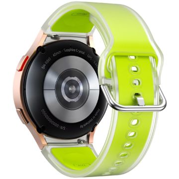 Samsung Galaxy Watch 20mm Transparentes Design Armband Verstellbares Silikonarmband - Transparent Limettengrün