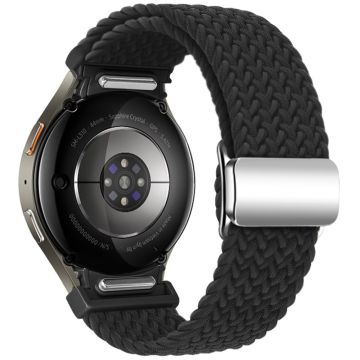 Samsung Galaxy Watch 20mm geflochtenes Uhrenarmband Magnetarmband - Schwarz