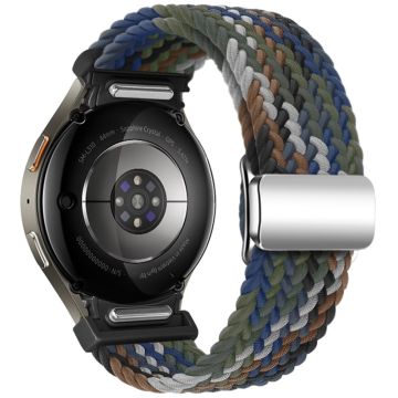 Samsung Galaxy Watch 20mm geflochtenes Uhrenarmband Magnetarmband - Denim Regenbogen