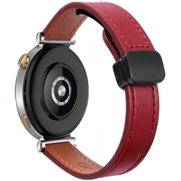 Samsung Galaxy Watch 22mm Magnetschließe Slim Microfaser Lederarmband - Weinrot