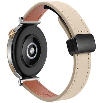 Samsung Galaxy Watch 22mm Magnetschließe Slim Microfaser Lederarmband - Creme Apricot