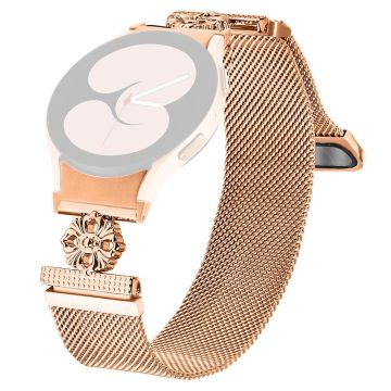 Samsung Galaxy Watch6 Classic / Watch6 Milanese Uhrenarmband Blume Edelstahlarmband mit Stecker - Rose Gold