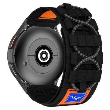 Universal 22mm Armband für Samsung Galaxy Watch3 45mm Design Nylon Uhrenarmband - Schwarz