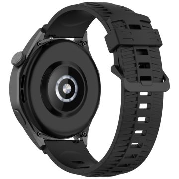 KALEBOL 20mm Watch Strap for Huawei Watch GT 3 42mm / GT 3 Pro 43mm Tire Texture Silicone Wrist Band - Black