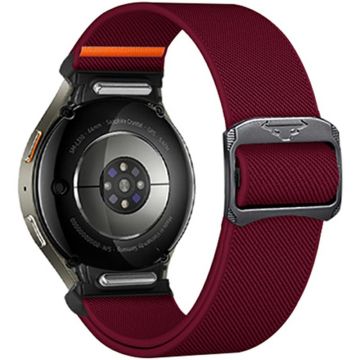 Nylon Strap for Samsung Galaxy Watch FE 40mm / Watch7 / Watch6 / Watch 5 / Watch4 Elastic Band - Wine Red