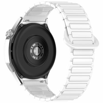 Huawei Watch GT 5 Pro 46mm / GT 5 46mm / Watch 4 / Samsung Galaxy Watch3 45mm Silikonband 22mm Magnetisches Uhrenarmband - Weiß