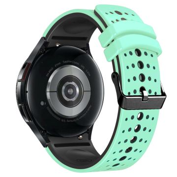 Silikonarmband Samsung Galaxy Watch7 44mm 40mm / Watch FE 40mm / Watch6 44mm 40mm Multiple Holes Dual Color Watchband - Ocean Green+Black