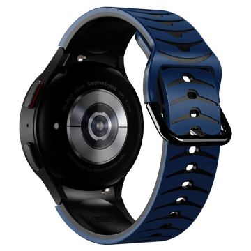 Silikonarmband Samsung Galaxy Watch7 44mm 40mm / Watch FE 40mm / Watch6 44mm 40mm Dual Color Uhrenarmband - Dunkelblau+Schwarz