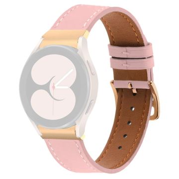 PU-Lederarmband Samsung Galaxy Watch7 44mm 40mm / Watch FE 40mm / Watch6 44mm 40mm Rose Gold Buckle Watchband - Pink