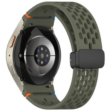 Samsung Galaxy Watch7 / 6 / 5 / 4 / FE Ersatzband Verstellbares Silikonarmband - Armeegrün