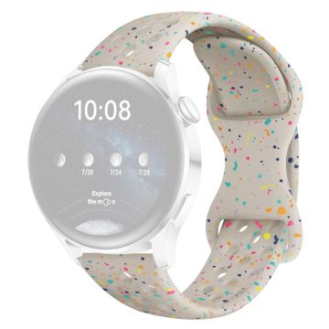 Samsung Galaxy Watch / Huawei Watch / Garmin / Amazfit 20mm Replacement Band Silicone Butterfly Clasp Strap Butterfly Clasp Design - Starlight