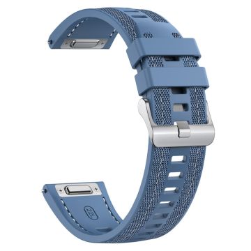 22mm Uhrenarmband Huawei Watch GT 5 Pro 46mm / GT 5 46mm / Samsung Galaxy Watch3 45mm Silikon+Nylon Ersatzarmband - Baby Blau