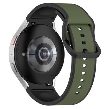 KALEBOL Dual Color Silicone Strap Samsung Galaxy Watch7 / Watch FE 40mm / Watch6 / Watch 5 Watch Band - Army Green+Black