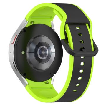 KALEBOL Dual Color Silicone Strap Samsung Galaxy Watch7 / Watch FE 40mm / Watch6 / Watch 5 Watch Band - Black+Lime