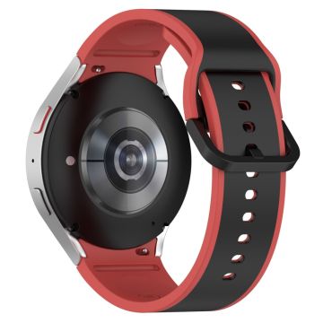 KALEBOL Dual Color Silicone Strap Samsung Galaxy Watch7 / Watch FE 40mm / Watch6 / Watch 5 Watch Band - Black+Red