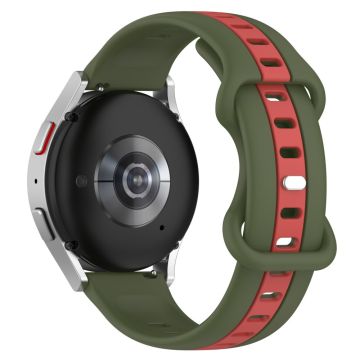 KALEBOL 20mm Dual Color Silicone Strap Samsung Galaxy Watch6 Classic 47mm / 43mm / Huawei Watch GT 3 Pro 43mm Watch Band - Army Green