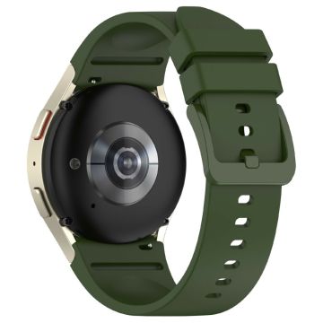 KALEBOL Silicone Watch Strap Samsung Galaxy Watch7 / Watch FE 40mm / Watch6 / Watch 5 Wrist Band with Color Matched Buckle - Army Green
