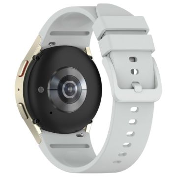 KALEBOL Silicone Watch Strap Samsung Galaxy Watch7 / Watch FE 40mm / Watch6 / Watch 5 Wrist Band with Color Matched Buckle - Light Grey