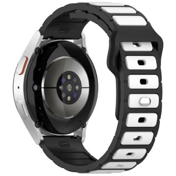 KALEBOL 22mm zweifarbiges Silikonarmband Samsung Galaxy Watch3 45mm / Huawei Watch GT 5 46mm / GT 5 Pro 46mm Uhrenarmband - Schwarz+Weiß