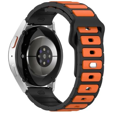 KALEBOL 22mm Zweifarbiges Silikonarmband Samsung Galaxy Watch3 45mm / Huawei Watch GT 5 46mm / GT 5 Pro 46mm Uhrenarmband - Schwarz+Orange