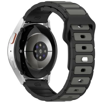 KALEBOL 22mm Zweifarbiges Silikonarmband Samsung Galaxy Watch3 45mm / Huawei Watch GT 5 46mm / GT 5 Pro 46mm Uhrenarmband - Schwarz+Grau