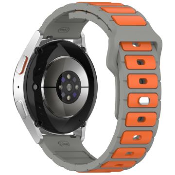 KALEBOL 22mm Zweifarbiges Silikonarmband Samsung Galaxy Watch3 45mm / Huawei Watch GT 5 46mm / GT 5 Pro 46mm Uhrenarmband - Grau+Orange