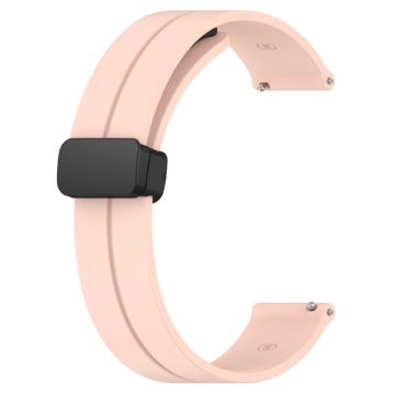 KALEBOL 20mm Magnetic Buckle Strap Samsung Galaxy Watch6 Classic 47mm / 43mm / Huawei Watch GT 3 Pro 43mm Silicone Watch Band - Pink