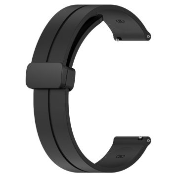 KALEBOL 22mm Magnetisches Schnallenarmband Samsung Galaxy Watch3 45mm / Huawei Watch GT 5 46mm / GT 5 Pro 46mm Silikonarmband - Schwarz