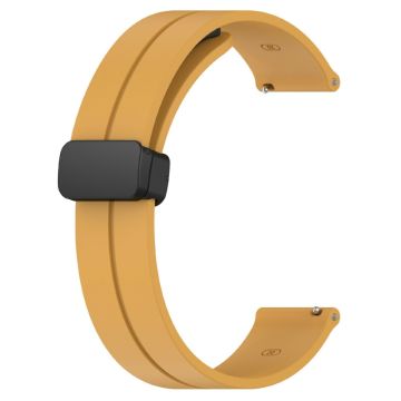 KALEBOL 22mm Magnetisches Schnallenarmband Samsung Galaxy Watch3 45mm / Huawei Watch GT 5 46mm / GT 5 Pro 46mm Silikonarmband - Gelb