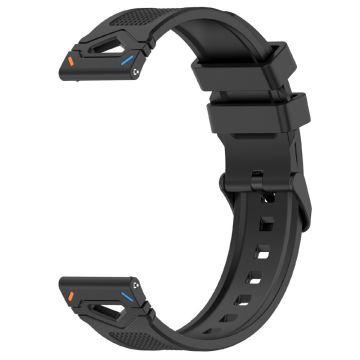 KALEBOL 22mm Dot Pattern Silikonarmband Samsung Galaxy Watch3 45mm / Huawei Watch GT 5 46mm / GT 5 Pro 46mm Uhrenarmband - Schwarz+Farbiger Adapter