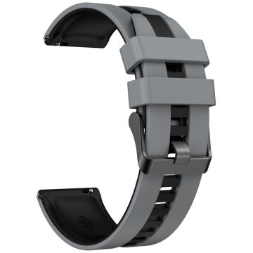 KALEBOL 20mm Dual Color Silikonarmband Samsung Galaxy Watch6 Classic 47mm / 43mm / Huawei Watch GT 3 Pro 43mm Uhrenarmband - Dunkelgrau+Schwarz