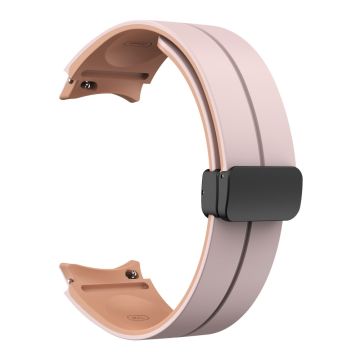 Zweifarbiges magnetisches Silikonarmband für Samsung Galaxy Uhren - Pink+Rose Pink