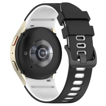 Zweifarbiges Silikonarmband für Samsung Galaxy Watch - Schwarz+Weiß