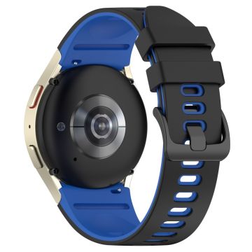 Zweifarbiges Silikonarmband für Samsung Galaxy Watch - Schwarz+Blau