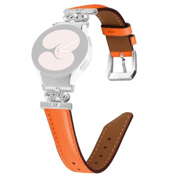 Armband Samsung Galaxy Watch Universal Rhinestone Crown Connector Uhrenarmband mit Silberschnalle - Orange