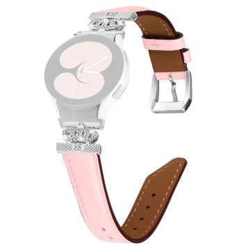 Armband Samsung Galaxy Watch Universal Rhinestone Crown Connector Uhrenarmband mit Silberschnalle - Pink