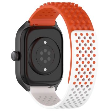 Garmin vivoactive 5 / GarminActive 5 / Venu Sq 2 Silikonarmband 20mm Atmungsaktives Uhrenarmband - Orange / Weiß